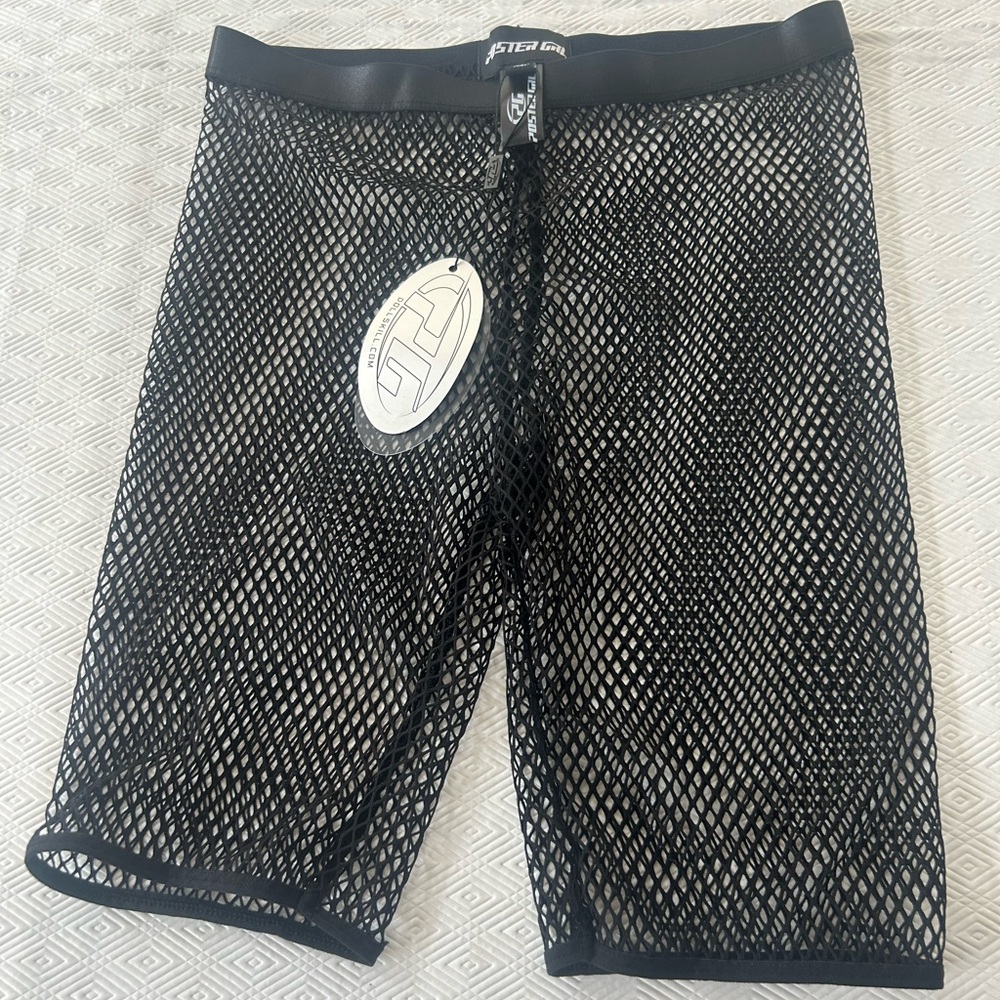 Poster Girl fishnet biker shorts